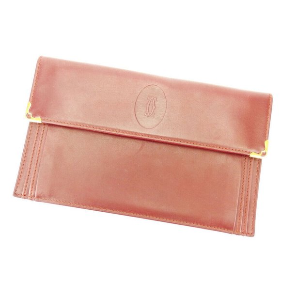 AUTH Cartier purse Must Line Bordeaux leather - Picture 1 of 7